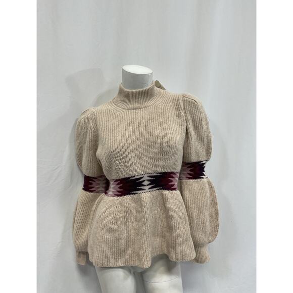 Ba&Sh Button Beige Wool Shoulder Sweater Size S - NWT - Picture 2 of 5